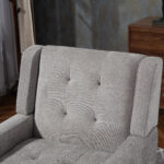 Polsterstuhl mit Knopfpolsterung aus Wildleder – Mid-Century-Modern-Sessel mit Hochdichtschaumkissen - Image 8