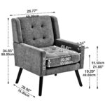 Polsterstuhl mit Knopfpolsterung aus Wildleder – Mid-Century-Modern-Sessel mit Hochdichtschaumkissen - Image 10