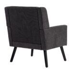 Polsterstuhl mit Knopfpolsterung aus Wildleder – Mid-Century-Modern-Sessel mit Hochdichtschaumkissen - Image 16