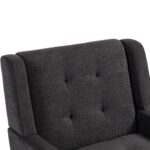Polsterstuhl mit Knopfpolsterung aus Wildleder – Mid-Century-Modern-Sessel mit Hochdichtschaumkissen - Image 20