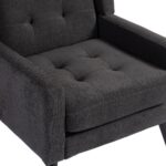 Polsterstuhl mit Knopfpolsterung aus Wildleder – Mid-Century-Modern-Sessel mit Hochdichtschaumkissen - Image 21