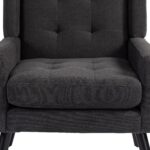 Polsterstuhl mit Knopfpolsterung aus Wildleder – Mid-Century-Modern-Sessel mit Hochdichtschaumkissen - Image 23