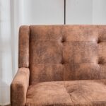 Premium-Leinen-Sitzbank (2-Sitzer) mit rutschfesten Massivholzbeinen und Hochdichte-Schaumkissen – K