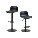 Modern Adjustable Swivel Bar Stools 2-Piece Set, Plastic Backrest & PU Leather Seat, Gas Lift - Image 17