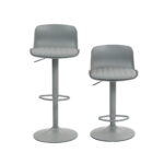 Modern Adjustable Swivel Bar Stools 2-Piece Set, Plastic Backrest & PU Leather Seat, Gas Lift - Image 17
