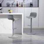 Modern Adjustable Swivel Bar Stools 2-Piece Set, Plastic Backrest & PU Leather Seat, Gas Lift - Image 2