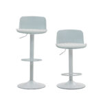 Modern Adjustable Swivel Bar Stools 2-Piece Set, Plastic Backrest & PU Leather Seat, Gas Lift - Image 16