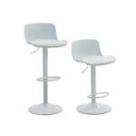 Modern Adjustable Swivel Bar Stools 2-Piece Set, Plastic Backrest & PU Leather Seat, Gas Lift - Image 17