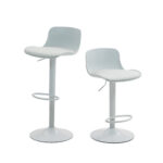 Modern Adjustable Swivel Bar Stools 2-Piece Set, Plastic Backrest & PU Leather Seat, Gas Lift - Image 18