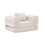 Corduroy Convertible Single Sleeper Sofa, Multifunctional Folding Sofa Bed, Space-Saving Guest Bed from High - Image 11