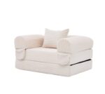 Corduroy Convertible Single Sleeper Sofa, Multifunctional Folding Sofa Bed, Space-Saving Guest Bed from High - Image 13