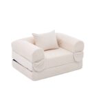 Corduroy Convertible Single Sleeper Sofa, Multifunctional Folding Sofa Bed, Space-Saving Guest Bed from High - Image 18