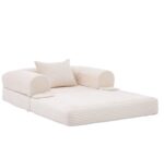 Corduroy Convertible Single Sleeper Sofa, Multifunctional Folding Sofa Bed, Space-Saving Guest Bed from High - Image 21