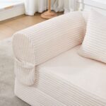 Corduroy Convertible Single Sleeper Sofa, Multifunctional Folding Sofa Bed, Space-Saving Guest Bed from High - Image 9
