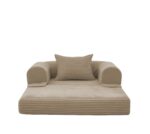 Corduroy Convertible Single Sleeper Sofa, Multifunctional Folding Sofa Bed, Space-Saving Guest Bed from High - Image 10