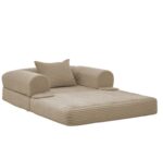 Corduroy Convertible Single Sleeper Sofa, Multifunctional Folding Sofa Bed, Space-Saving Guest Bed from High - Image 12