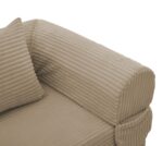 Corduroy Convertible Single Sleeper Sofa, Multifunctional Folding Sofa Bed, Space-Saving Guest Bed from High - Image 14