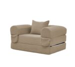 Corduroy Convertible Single Sleeper Sofa, Multifunctional Folding Sofa Bed, Space-Saving Guest Bed from High - Image 5