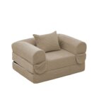 Corduroy Convertible Single Sleeper Sofa, Multifunctional Folding Sofa Bed, Space-Saving Guest Bed from High - Image 6