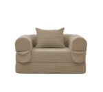 Corduroy Convertible Single Sleeper Sofa, Multifunctional Folding Sofa Bed, Space-Saving Guest Bed from High - Image 7