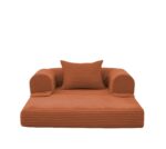 Corduroy Convertible Single Sleeper Sofa, Multifunctional Folding Sofa Bed, Space-Saving Guest Bed from High - Image 11