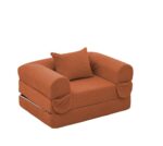 Corduroy Convertible Single Sleeper Sofa, Multifunctional Folding Sofa Bed, Space-Saving Guest Bed from High - Image 4