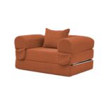 Corduroy Convertible Single Sleeper Sofa, Multifunctional Folding Sofa Bed, Space-Saving Guest Bed from High - Image 6