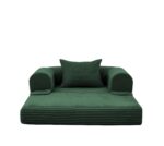Corduroy Convertible Single Sleeper Sofa, Multifunctional Folding Sofa Bed, Space-Saving Guest Bed from High - Image 12