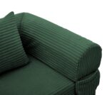 Corduroy Convertible Single Sleeper Sofa, Multifunctional Folding Sofa Bed, Space-Saving Guest Bed from High - Image 18