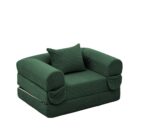 Corduroy Convertible Single Sleeper Sofa, Multifunctional Folding Sofa Bed, Space-Saving Guest Bed from High - Image 5