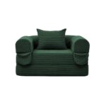 Corduroy Convertible Single Sleeper Sofa, Multifunctional Folding Sofa Bed, Space-Saving Guest Bed from High - Image 6
