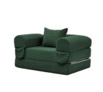 Corduroy Convertible Single Sleeper Sofa, Multifunctional Folding Sofa Bed, Space-Saving Guest Bed from High - Image 7