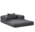 Corduroy Convertible Single Sleeper Sofa, Multifunctional Folding Sofa Bed, Space-Saving Guest Bed from High - Image 11