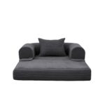 Corduroy Convertible Single Sleeper Sofa, Multifunctional Folding Sofa Bed, Space-Saving Guest Bed from High - Image 12