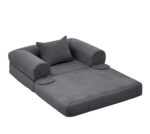 Corduroy Convertible Single Sleeper Sofa, Multifunctional Folding Sofa Bed, Space-Saving Guest Bed from High - Image 13