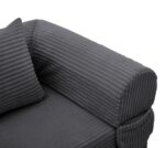 Corduroy Convertible Single Sleeper Sofa, Multifunctional Folding Sofa Bed, Space-Saving Guest Bed from High - Image 15