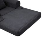 Corduroy Convertible Single Sleeper Sofa, Multifunctional Folding Sofa Bed, Space-Saving Guest Bed from High - Image 18