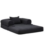 Corduroy Convertible Single Sleeper Sofa, Multifunctional Folding Sofa Bed, Space-Saving Guest Bed from High - Image 12