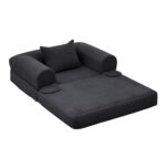Corduroy Convertible Single Sleeper Sofa, Multifunctional Folding Sofa Bed, Space-Saving Guest Bed from High - Image 13