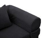 Corduroy Convertible Single Sleeper Sofa, Multifunctional Folding Sofa Bed, Space-Saving Guest Bed from High - Image 16