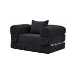 Corduroy Convertible Single Sleeper Sofa, Multifunctional Folding Sofa Bed, Space-Saving Guest Bed from High - Image 5