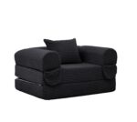 Corduroy Convertible Single Sleeper Sofa, Multifunctional Folding Sofa Bed, Space-Saving Guest Bed from High - Image 6