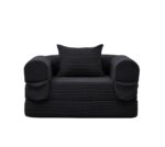 Corduroy Convertible Single Sleeper Sofa, Multifunctional Folding Sofa Bed, Space-Saving Guest Bed from High - Image 7