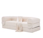 2-Seater Sofa Bed in Soft Corduroy, Convertible Floor Sofa Bed, Space-Saving Futon Sofa - Image 17