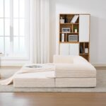 2-Seater Sofa Bed in Soft Corduroy, Convertible Floor Sofa Bed, Space-Saving Futon Sofa - Image 8