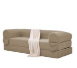 2-Sitzer Schlafsofa aus weichem Kordstoff, umwandelbares Boden Sofa Bett, platzsparendes Futon Sofa - Image 10