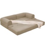 2-Sitzer Schlafsofa aus weichem Kordstoff, umwandelbares Boden Sofa Bett, platzsparendes Futon Sofa - Image 12