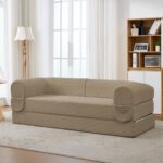 2-Sitzer Schlafsofa aus weichem Kordstoff, umwandelbares Boden Sofa Bett, platzsparendes Futon Sofa - Image 2
