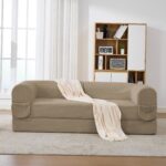 2-Sitzer Schlafsofa aus weichem Kordstoff, umwandelbares Boden Sofa Bett, platzsparendes Futon Sofa - Image 3