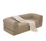 2-Sitzer Schlafsofa aus weichem Kordstoff, umwandelbares Boden Sofa Bett, platzsparendes Futon Sofa - Image 5